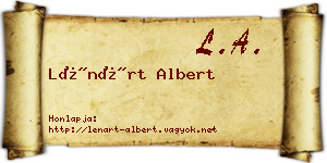 Lénárt Albert névjegykártya
