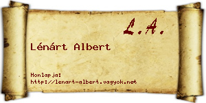 Lénárt Albert névjegykártya